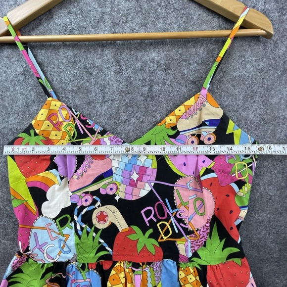 Retrolicious Dress Medium Bold Colors Roller Disco Strawberry Hippie 70s USA - Picture 6 of 8